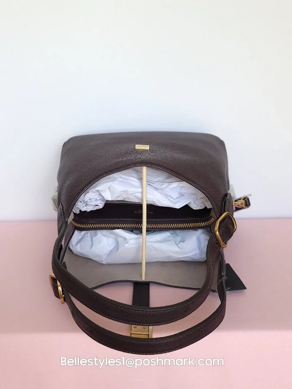 KATE SPADE Deco MEDIUM Pebbled Leather Crossbody Tote Bag- Blackberry color⭐